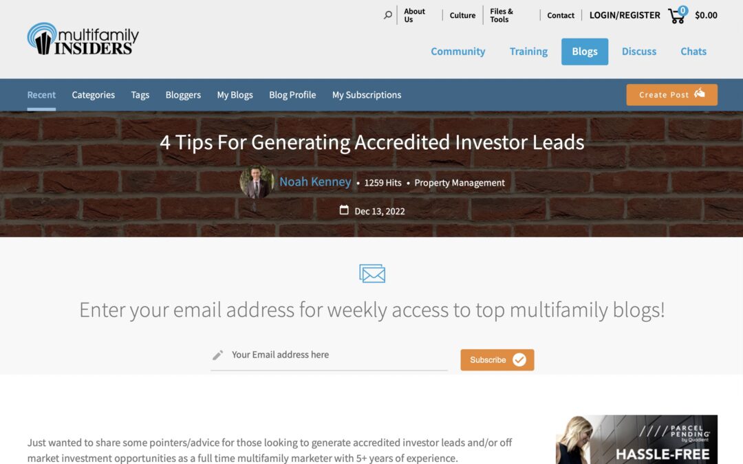 4 Tips for Generating Accredited Investor Leads